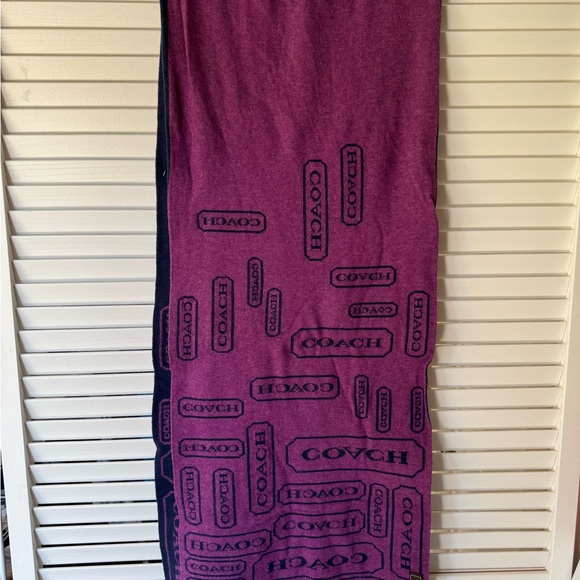 COACH Reversible scarf rectangle purple - Picture 1 of 3